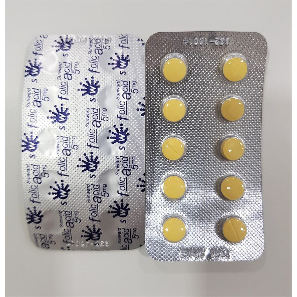 Folic acid 5mg Tablet 10s (Strip)